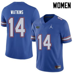 Women's Florida Gators #14 Jaylen Watkins NCAA Jordan Brand Royal Authentic Stitched College Football Jersey PEO6462HP